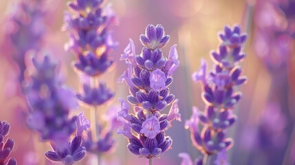 Close-up of Lavender Blossoms in Soft Light.