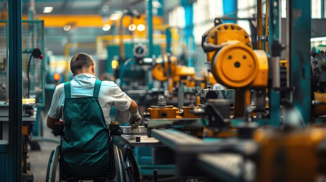 the worker in a wheelchair