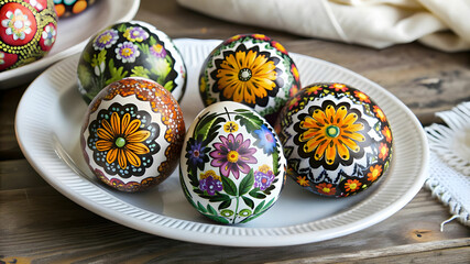 Ethnic Floral art on Eggs