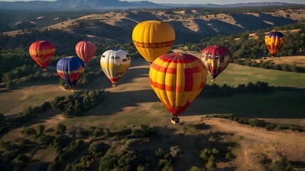 Obraz premium Hot air balloons over the valley 