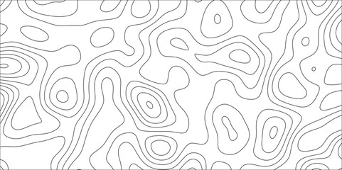 Abstract Topographic line art background. Mountain topographic terrain map background with white shape lines.Geographic map conceptual design.Black on white contour height lines.	
