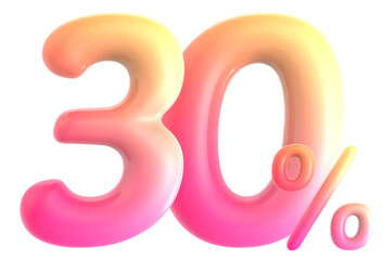 Gradient Number 30 Percent 3d rendering