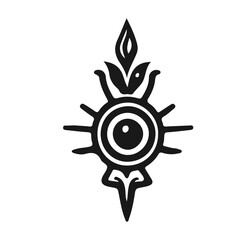 simple black flower tattoo design