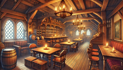 Detailed RPG Tavern Background for Game