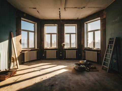 Habitaci&oacute;n en proceso de renovaci&oacute;n
