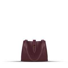 Business classic brown bag for women. Made of genuine grained leather.