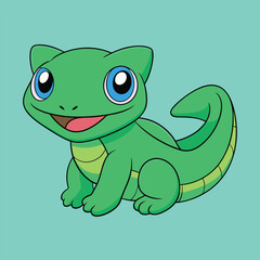 Cute Basilisk Vector Illustration, Cartoon, Clipart, and Line Art Design, Adorable basilisk vector illustration, perfect for digital and print design projects 
