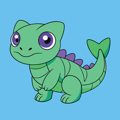 Cute Basilisk Vector Illustration, Cartoon, Clipart, and Line Art Design, Adorable basilisk vector illustration, perfect for digital and print design projects 