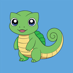 Cute Basilisk Vector Illustration, Cartoon, Clipart, and Line Art Design, Adorable basilisk vector illustration, perfect for digital and print design projects 