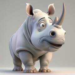 Obraz premium cartoon rhinoceros.