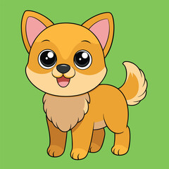 Fototapeta premium Cute Dog Vector Illustration - Cartoon, Clipart, and Line Art Design 