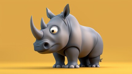 Obraz premium cartoon rhinoceros.