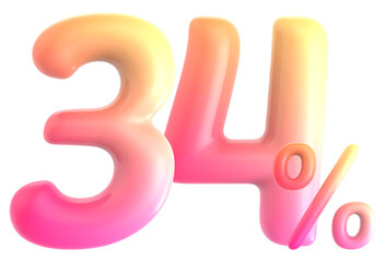 Gradient Number 34 Percent 3d rendering