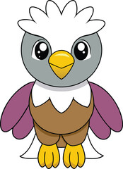 Cute Eagle Vector Illustration - Cartoon, Clipart, and Line Art Design, Charming eagle vector illustration, perfect for digital and print design projects