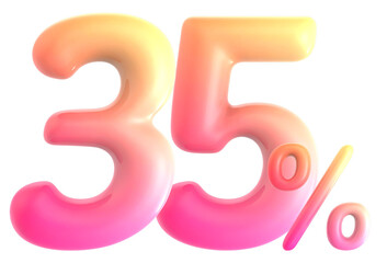Gradient Number 35 Percent 3d rendering