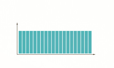 Blue bar chart, all columns in the same position. Business, research, data, financial report, production, industry, presentation.