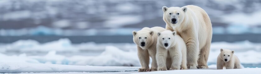 Fototapeta premium Endangered species affected by global warming, Global Warming, wildlife conservation and environmental awareness