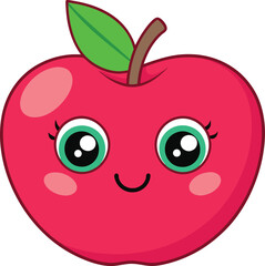 Apple Vector Illustration - Cartoon, Clipart & Line Art Design, Apple vector illustration in cartoon, clipart, and line art styles