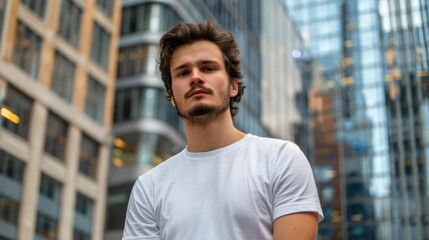 Fototapeta premium Young Male Entrepreneur in Urban Setting