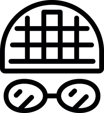 black swim cap and goggles clip art preview