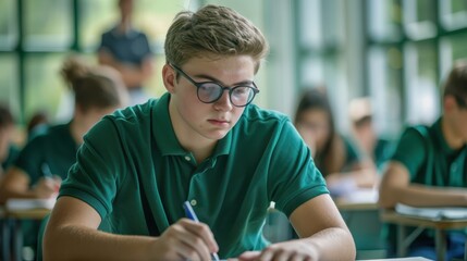 The student in green uniform