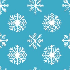 Cool Blue Snowflake Pattern for Winter Season Backdrop