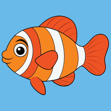 recommend clip art: Clownfish Vector Illustration - Cartoon, Clipart & Line Art Design, Clownfish vector illustration in cartoon, clipart, and line art styles
