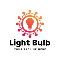 Light bulb logo design vector.