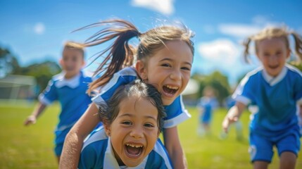 Fototapeta premium The children playing soccer