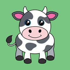 Holstein Cow Vector Illustration - Cartoon, Clipart & Line Art Design, Holstein cow vector illustration in cartoon, clipart, and line art styles