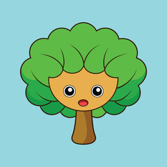 Oak Tree Vector Illustration - Cartoon, Clipart & Line Art Design, Oak tree vector illustration in cartoon, clipart, and line art styles