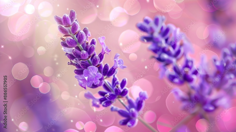 Canvas Prints Lavender Flowers with Bokeh Background.