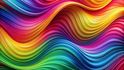 Vibrant multicolored abstract design with flowing wave patterns in a smooth gradient of colors, creating a mesmerizing and dynamic visual experience.