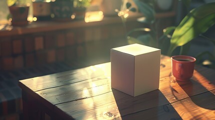 Delicious and Refreshing Milk Carton Close-Up on Breakfast Table