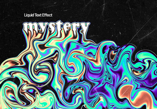 Blurred Liquid Text Effect Mockup