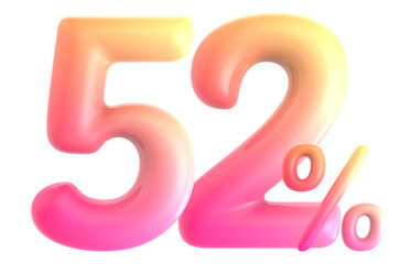 Gradient Number 52 Percent 3d rendering