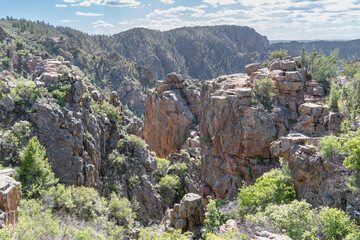 Rock Formations on the top of Black Canyon in Gunnison National Park, Colorado, USA