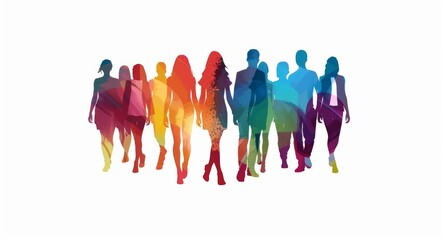 Obraz premium The silhouettes of a multi-ethnic group represent a diverse and multicultural community.