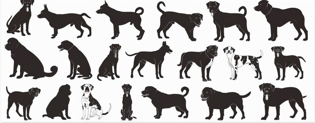 Collection of moderns showing a dog in a black silhouette