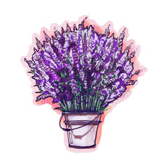 Pretty lavender bouquet illustration