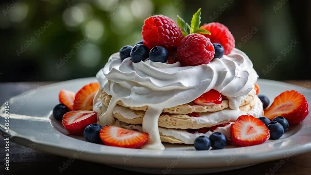 Wall mural Pavlova Cake, traditional dessert of Australia