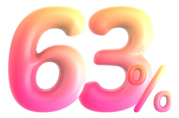 Gradient Number 63 Percent 3d rendering
