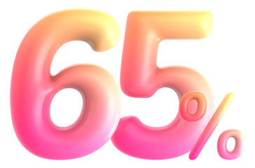 Gradient Number 65 Percent 3d rendering