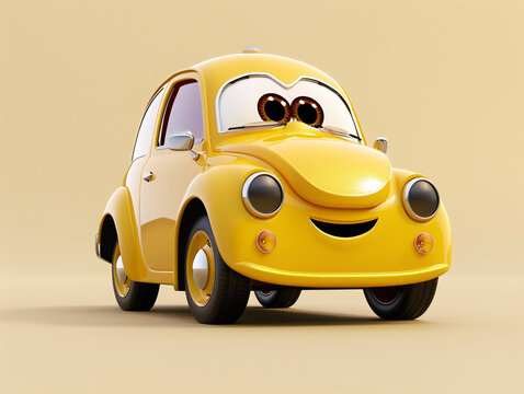 recommend clip art: a cartoon car with big eyes