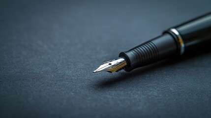 Vintage style black pen on black paper