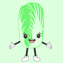 Cabbage character. Bok Choy mascot 