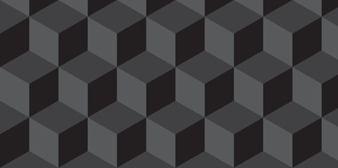 Minimal abstract dark black background from cubes victor art. Geometric tiles and mosaic creative stylish seamless pattern block cube background. minimal hexagon Cubes mosaic shape vector design