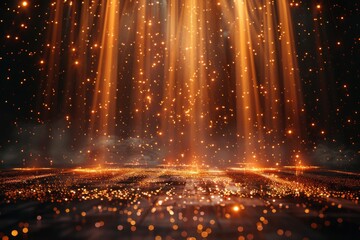 レーザー光線による舞台スポットライトの背景
