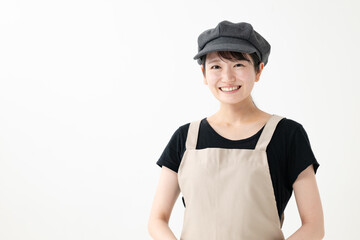 エプロン姿の女性