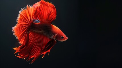 The vibrant red betta fish